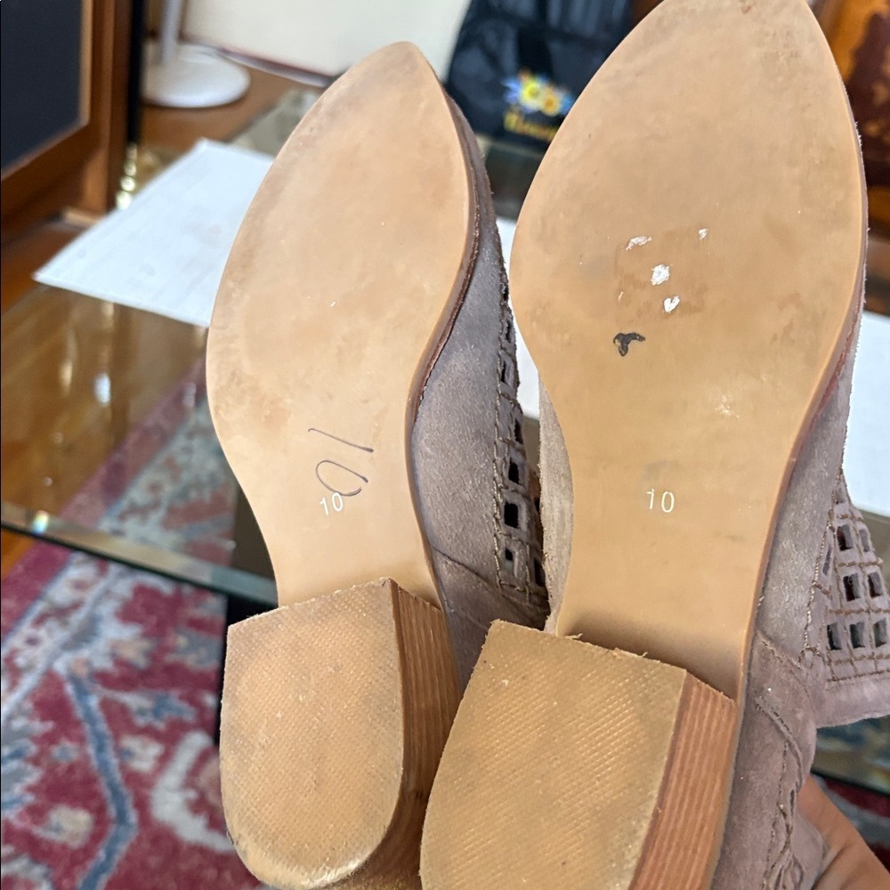 Jeffrey Campbell Taupe Cutout Ankle Boots - Picture 6 of 9
